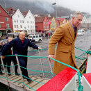 Prince Charles and King Harald visit the Norwegian research ship "Brennholm" in Bergen (Photo: Stian Lysberg Solum / Scanpix)